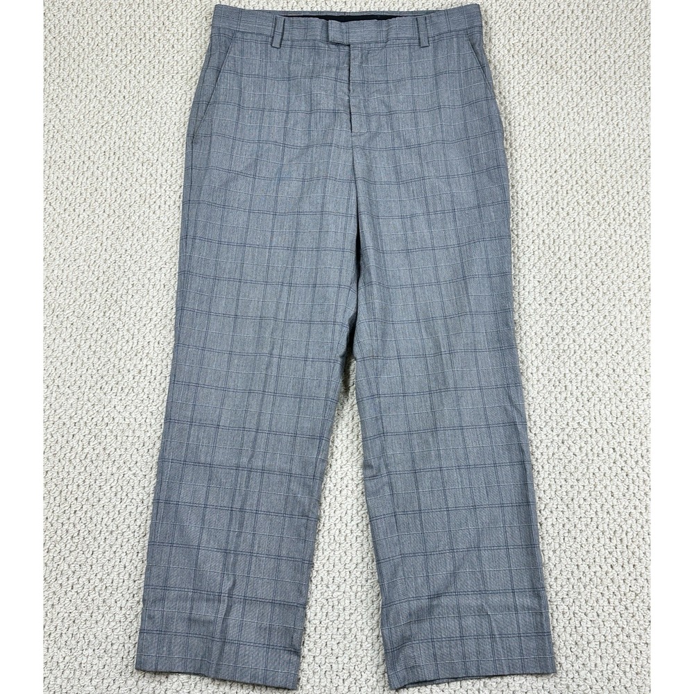 Nike Tiger Woods Collection Pants Mens 35x30 Bluish Gray Plaid Golf Performance
